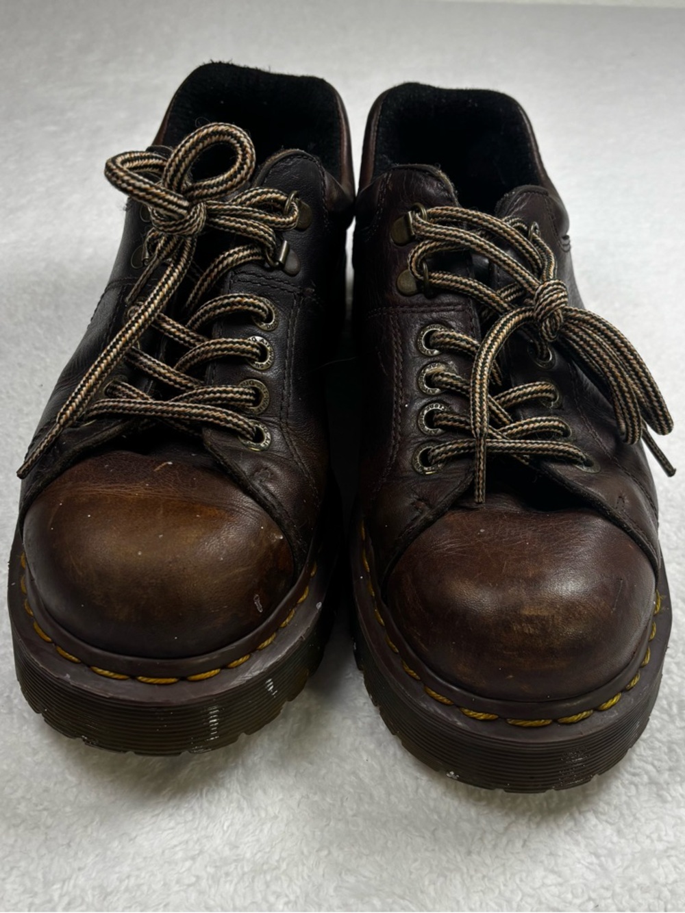 Dr. Martens 8312 brown leather shoes, US 9, gently used with a relaxed feel